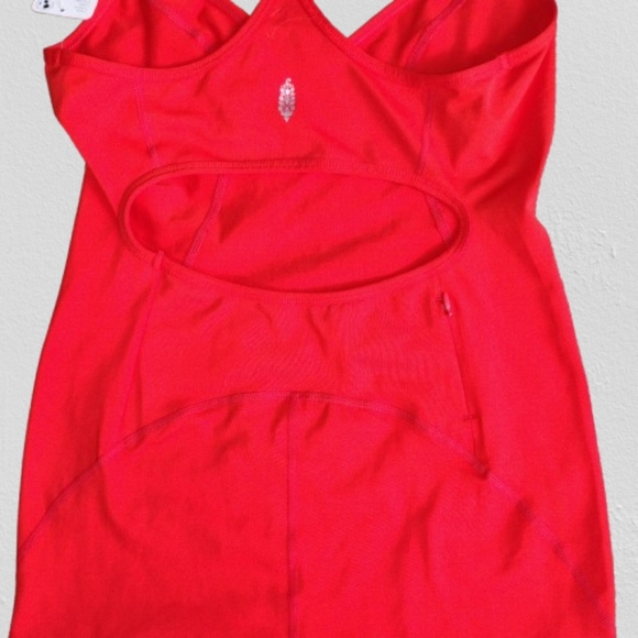 NWT Free People Movement “Let’s Bounce” One Piece – Size M –BOLD RED/ ORANGE WOR - Picture 4 of 6